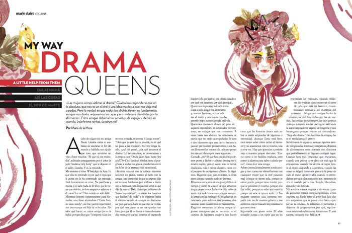 fashion illustration ilustracion de moda illustrator from barcelona ilustrador barcelona Drama Queens  Marie Claire Magazine