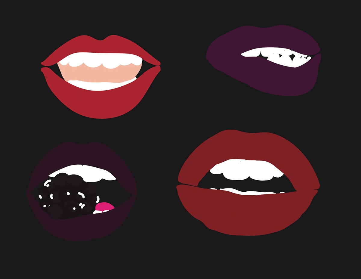 lips berry berries lip black red purple