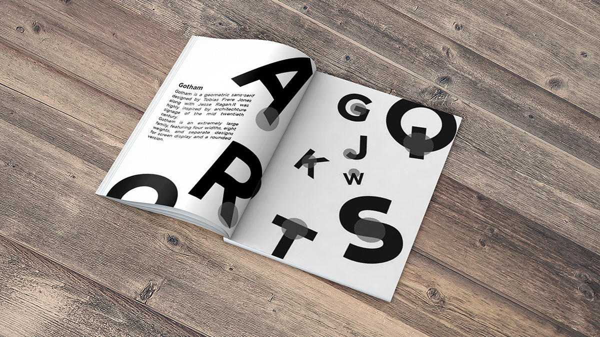 composition gotham graphic design  InDesign typefolio typography   visual design