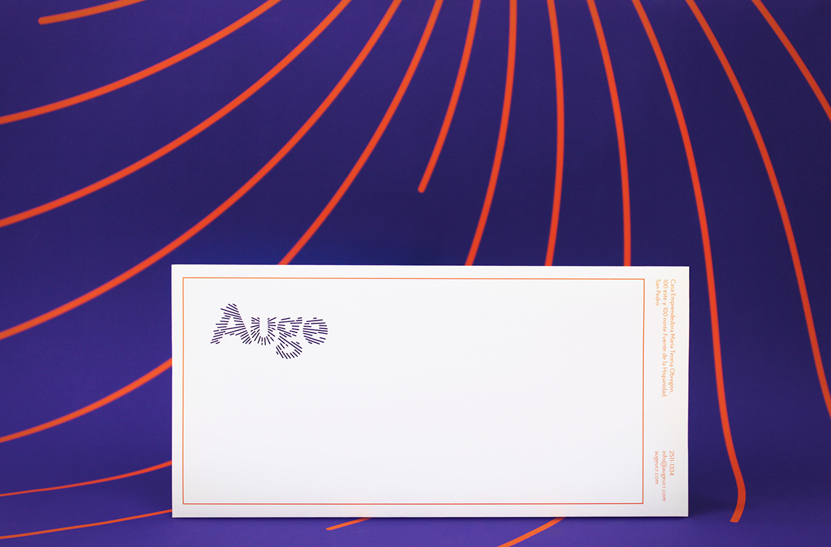 AUGE brand lines purple orange Warp distortion movement entrepreneur stationary zoom speed print business growth