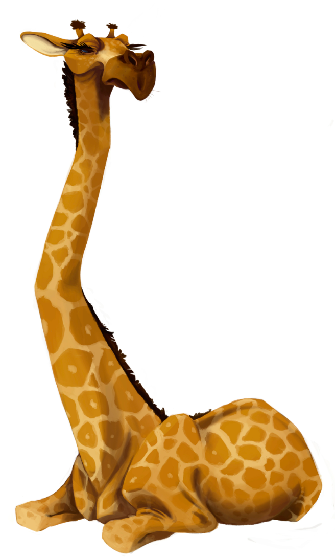 giraffe long neck long neck Spots animal african animal africa 30 inches digital painting Character unamused