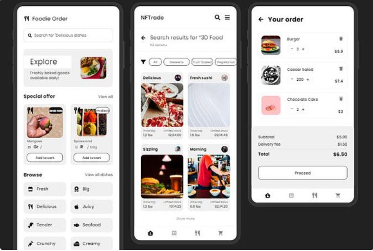 Mobile app ui design UI/UX design Food ordering app delivery Food  restaurant menu logo