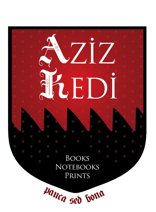 logo Logo Design shield medieval knight middle ages book store book notebook aziz kedi aziz kedi kitabevi kitabevi Bookstore