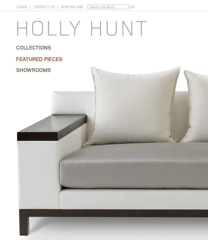 furniture modern minimal navigation holly hunt homepage White