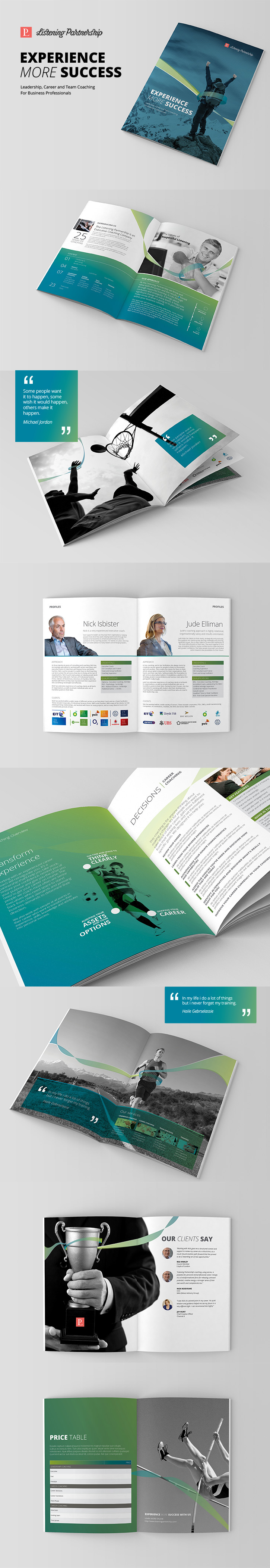 Coach executive business leader team sport concept corporate brochure profile
