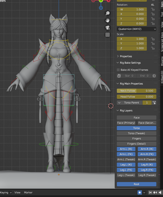 Rig using riggified combined with physics bones and cloth sim