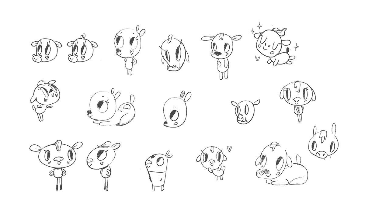 animation 2d calf Character design  cute design ILLUSTRATION  Investments sketch youtube