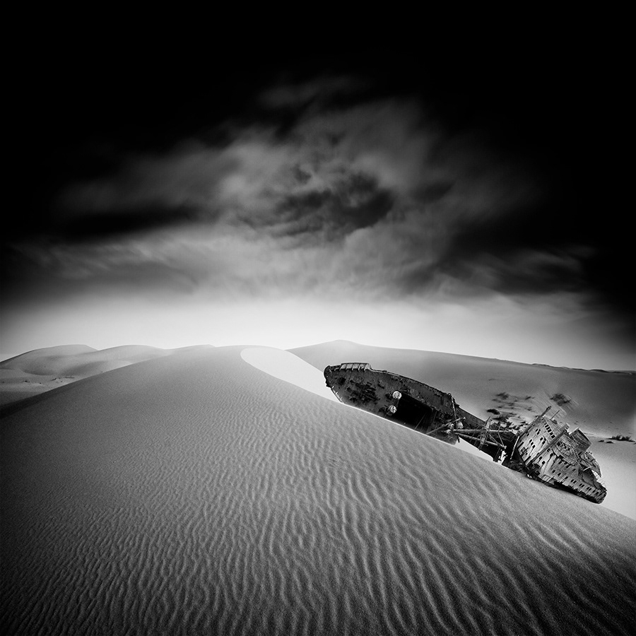 conceptual scarecrow dune landscapes monochrome