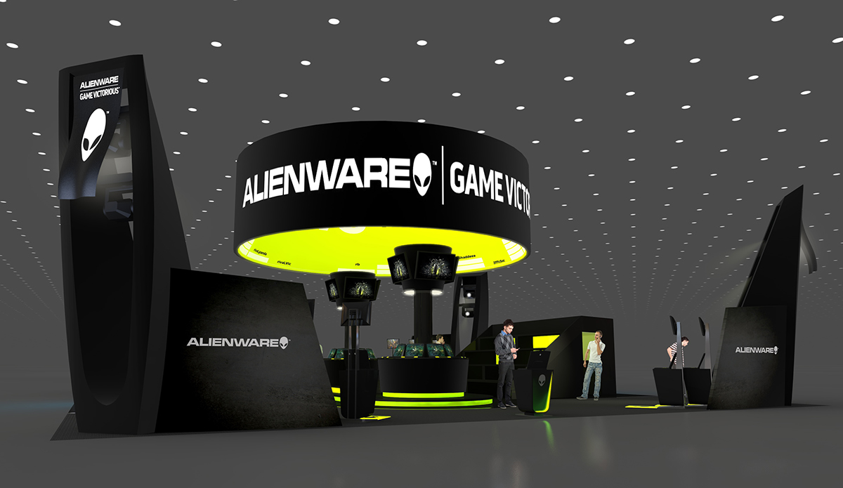 alienware  booth design  exhibition design  game victorious  comupters