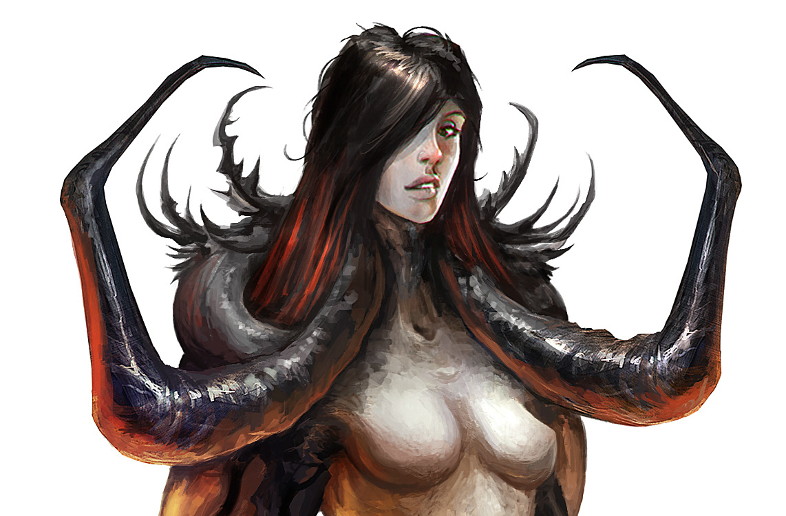 creature concept hell monster babe woman art fantasy epic