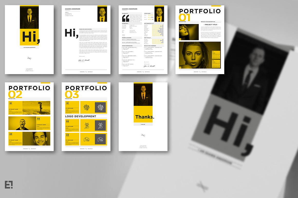 a4 agency brand cover letter CV designer din egotype folio guidelines identity InDesign infographics job minimal