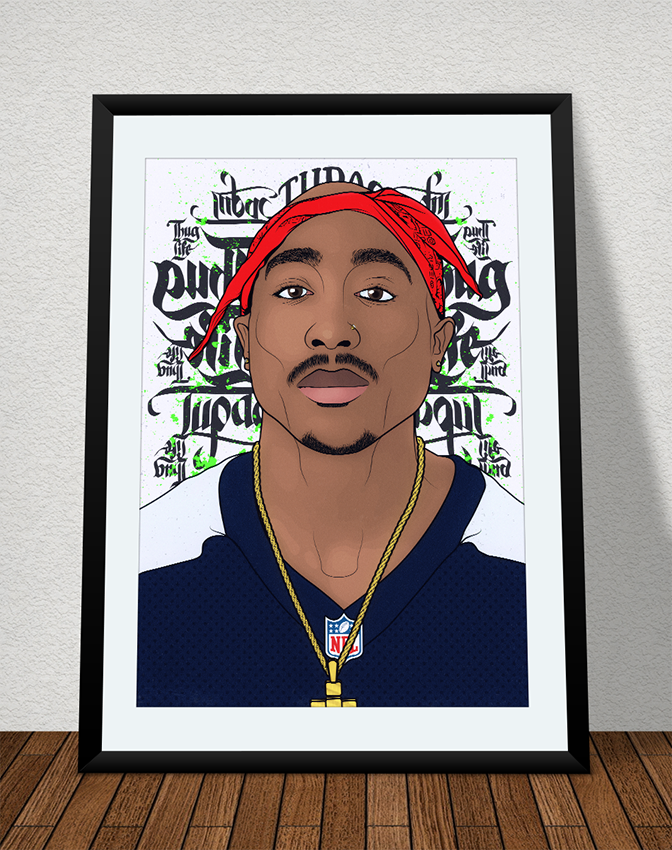 tupac 2pac orlando graphics hip hop rap livin legend line art art vector portrait