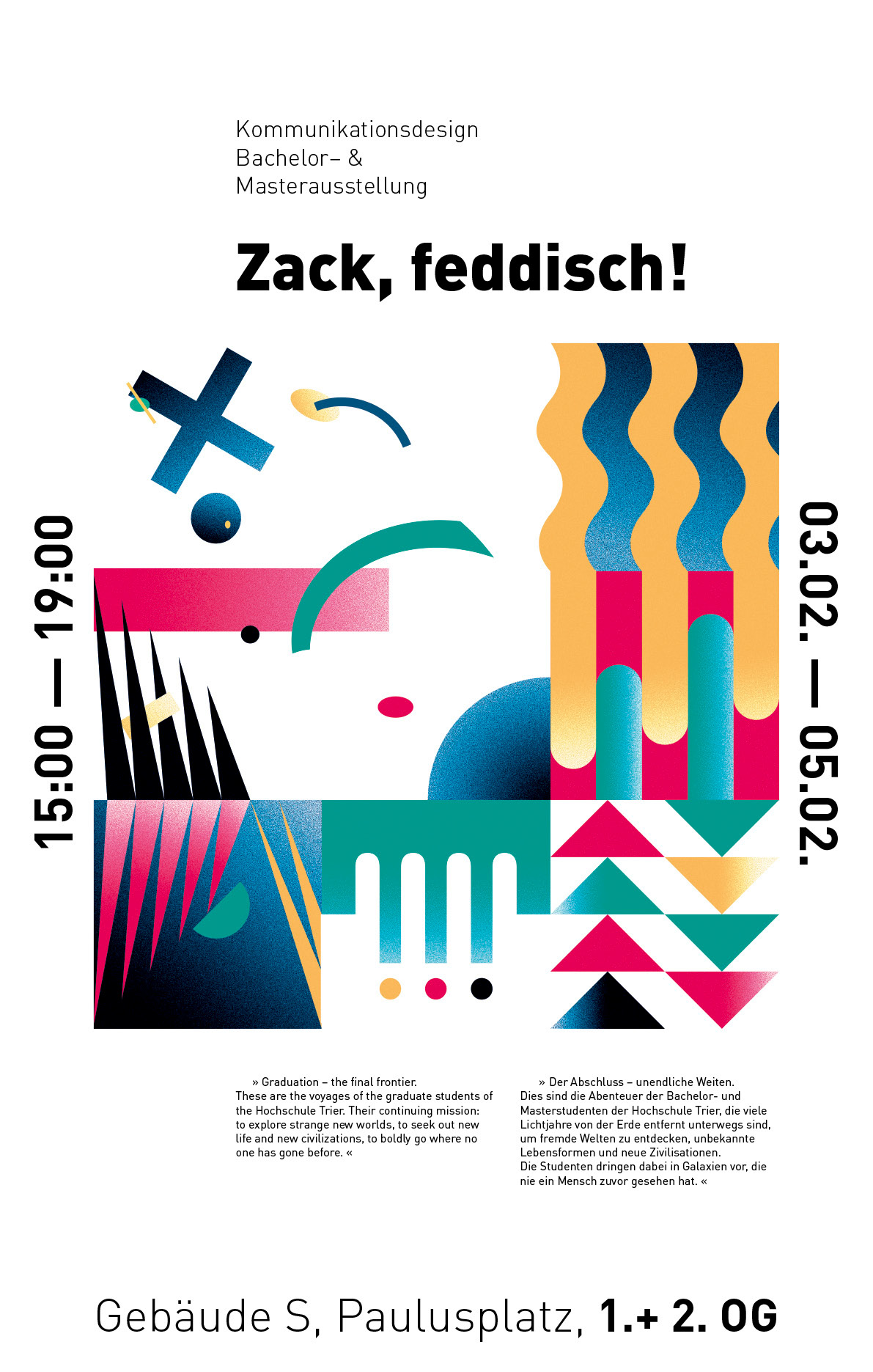 Exhibition  poster colorful minimalistic pattern student