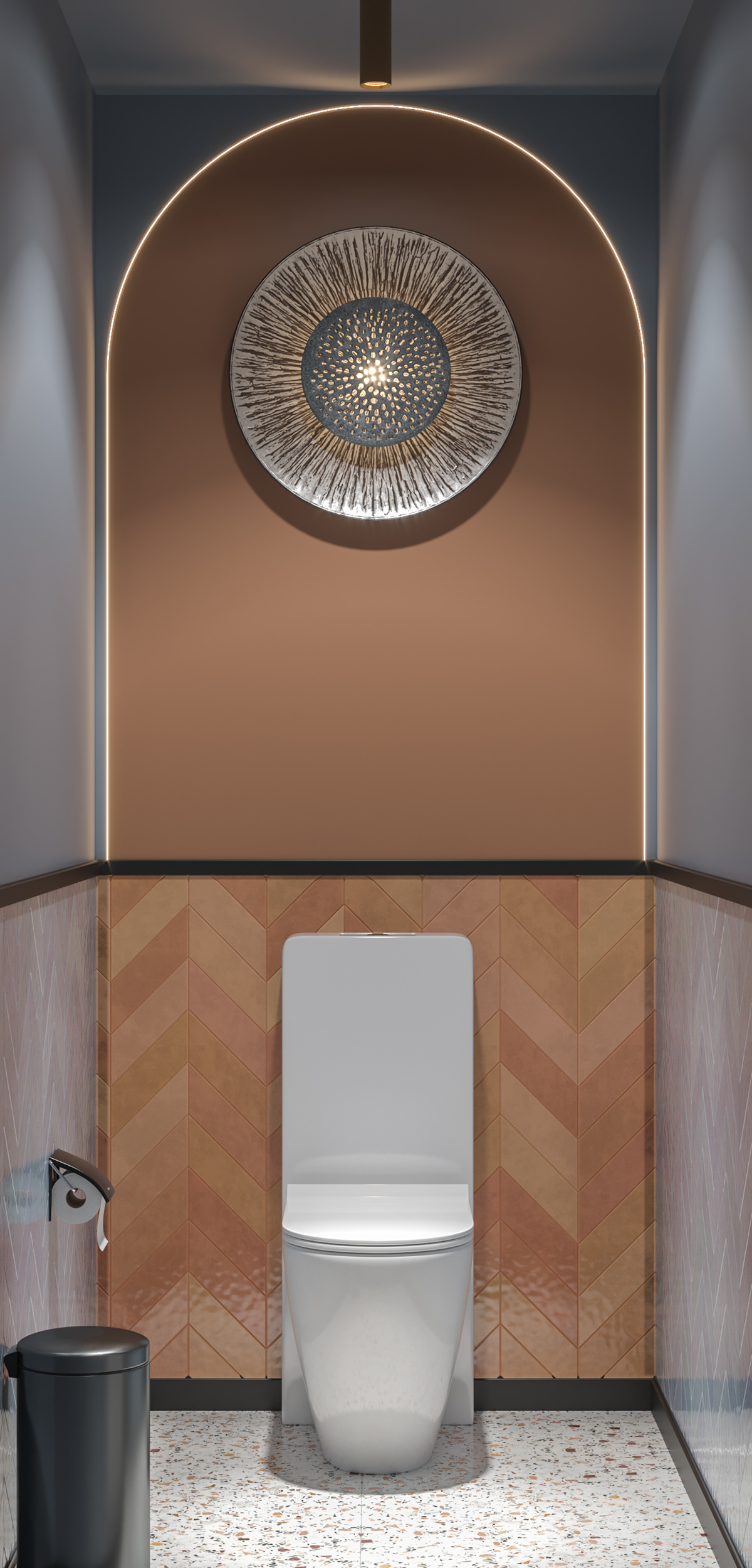 bathroom cafe corona render  Interior interior design  modern Render restaurant visualization wc