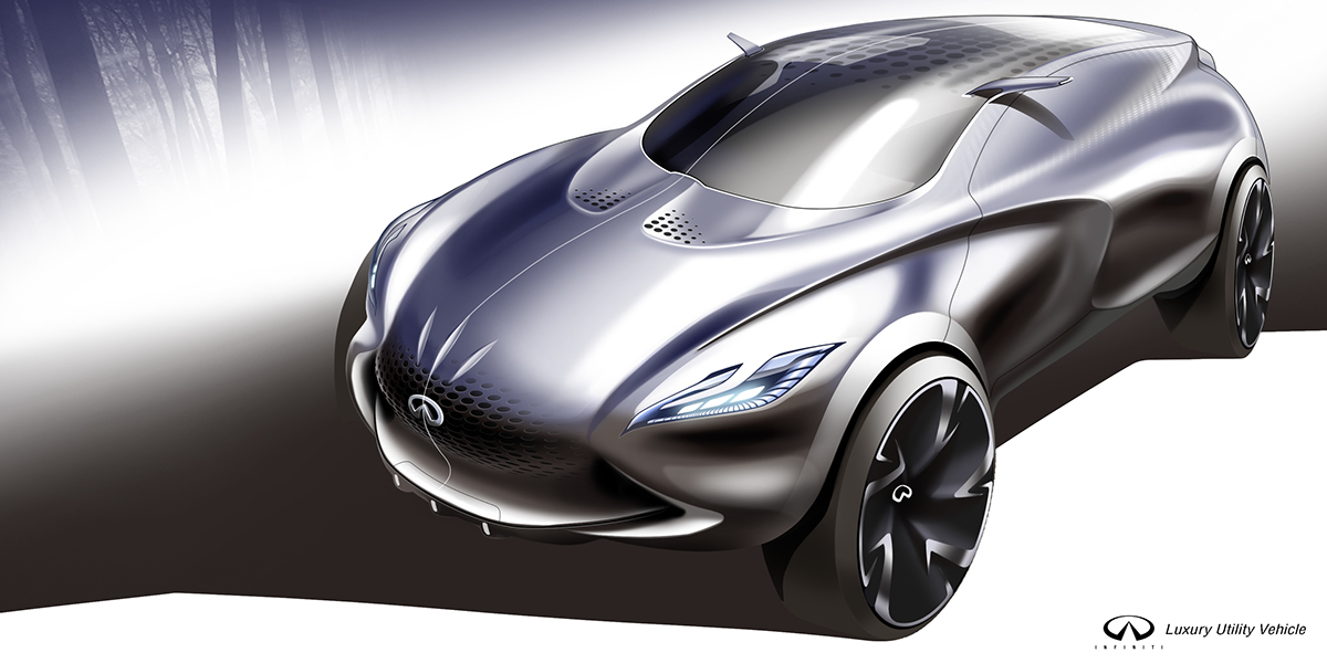 infiniti luxury utility Vehicle LUV suv concept car automotive   design sketch rendering Project cardesign autodesign