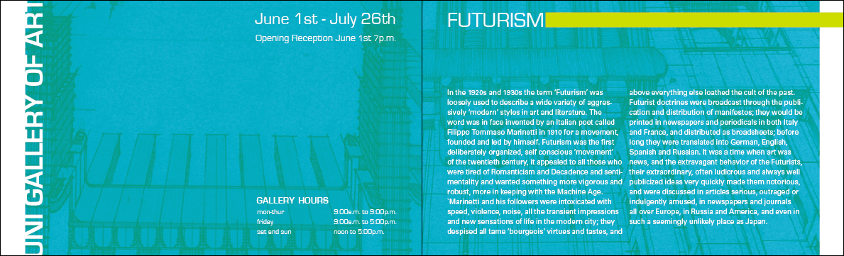 FUTURISM futurist Exhibition  posters postcards Booklet spreads red
