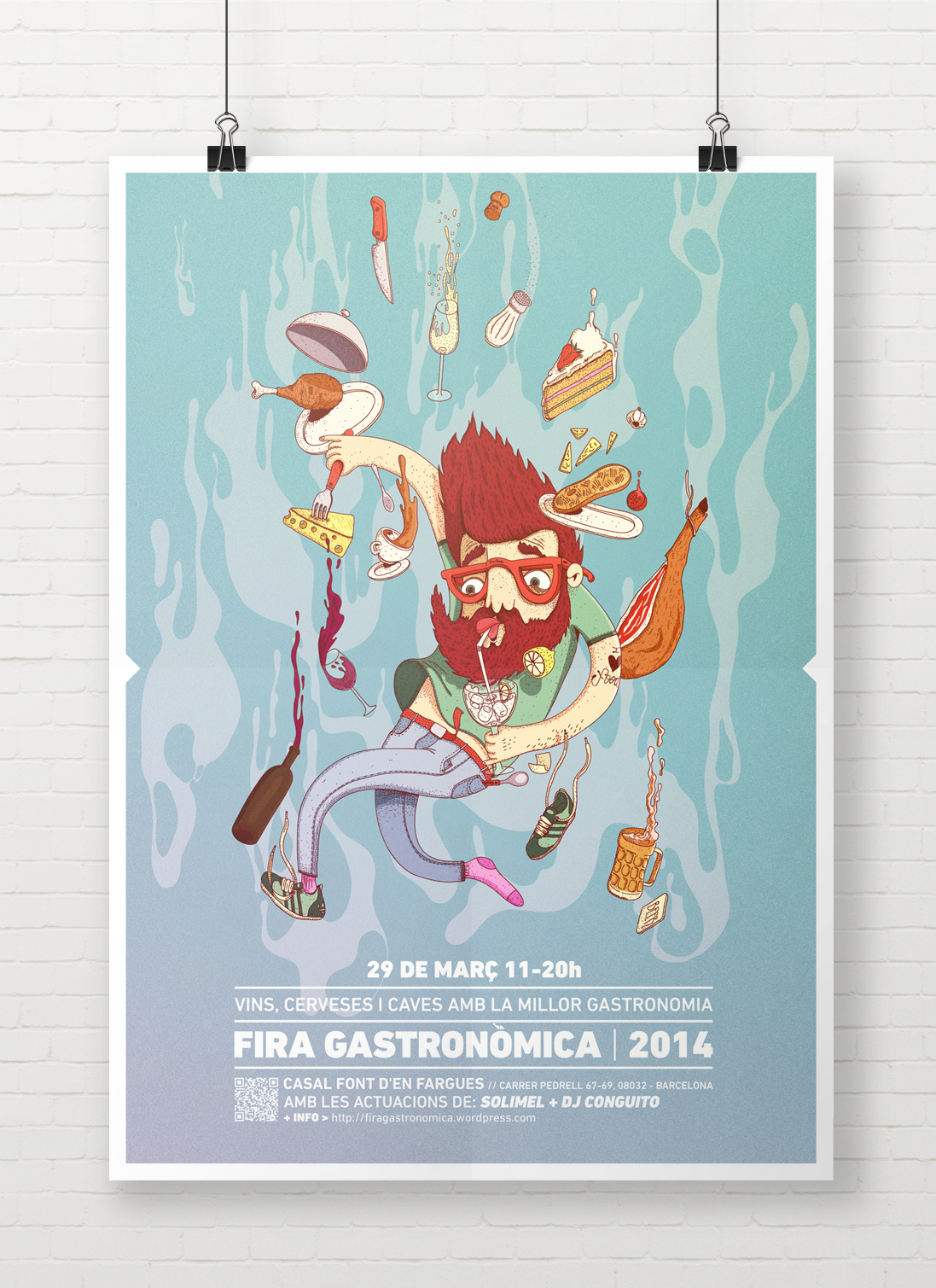 Illustrator photoshop poster gastronomy Fair Food  drink print art barcelona