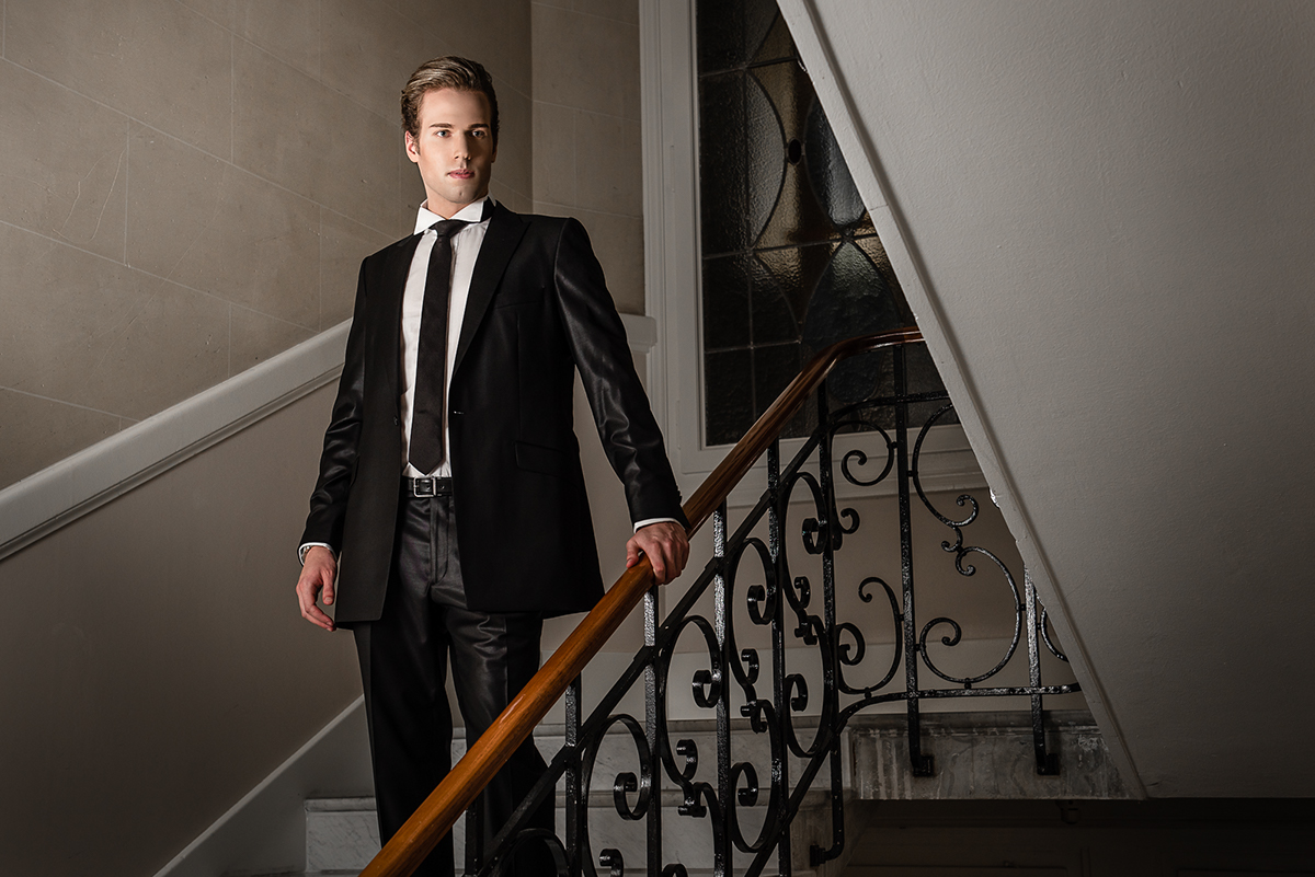 hotel hotelsuissemajestic model handsome man suit Suisse Majestic editorial clothes