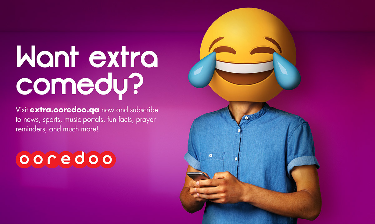 Adobe Portfolio ooredoo Emoji smiley Qatar Telecom extra
