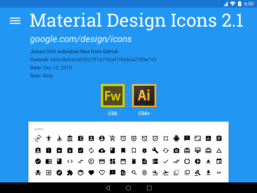 material google icons 2.1 fireworks ilustrator