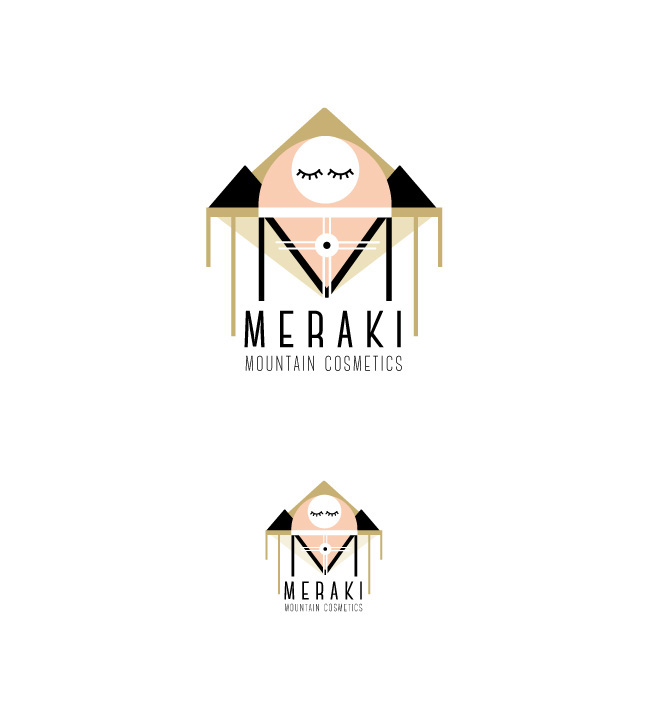 Meraki mountain print stationary buisness card envelope Web makeup cosmetics logo