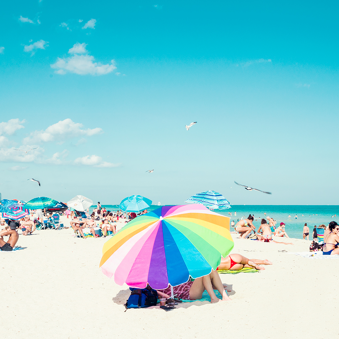 miami south beach florida women bikini minimal Umbrella girl babe