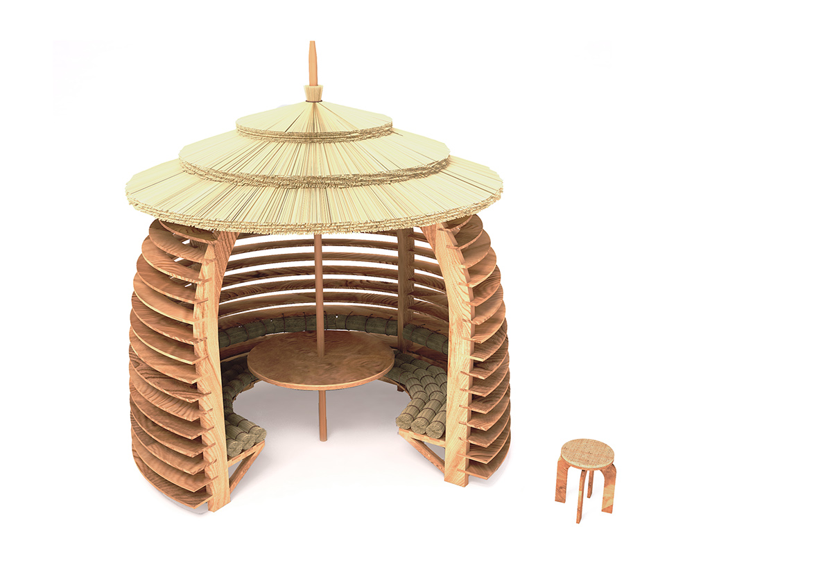 Coloba Gazebo hut Foisor relax structure industrialdesign productdesign outdoordesign furnituredesign ecologicdesign ecodesign