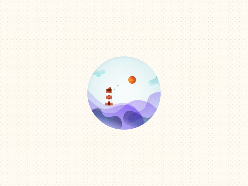 Illustrator shape pin badge Ocean Sun texture boat lighthouse iconset Icon Space  coco-cola