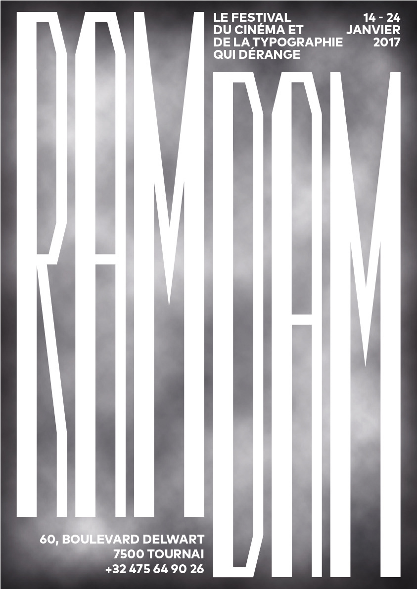 ramdam Typographie poster belgique Cinema festival typo black White