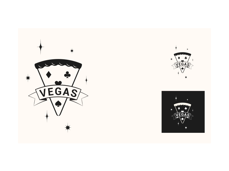 Pizza Vegas lasvegas pizzeria identity design logo Logotype vintage corporate Italy casino Food 