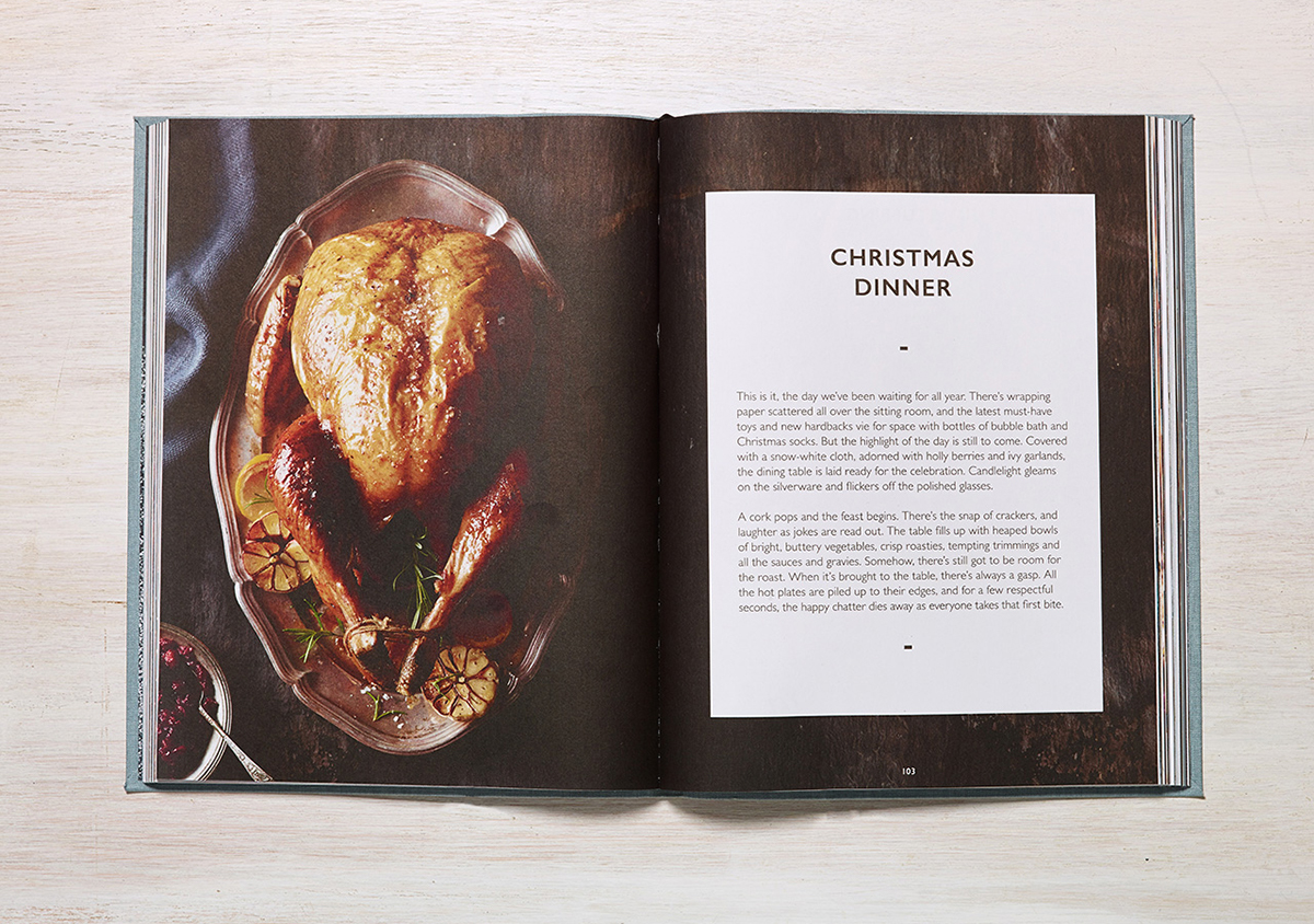 Christmas book design Foil-Blocking food photography