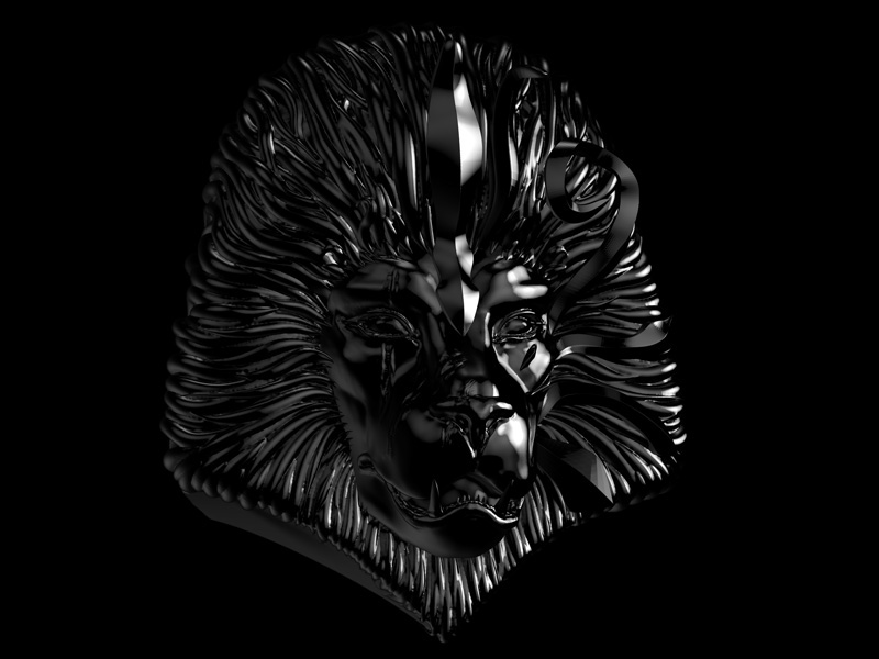 lion 3D personage poster