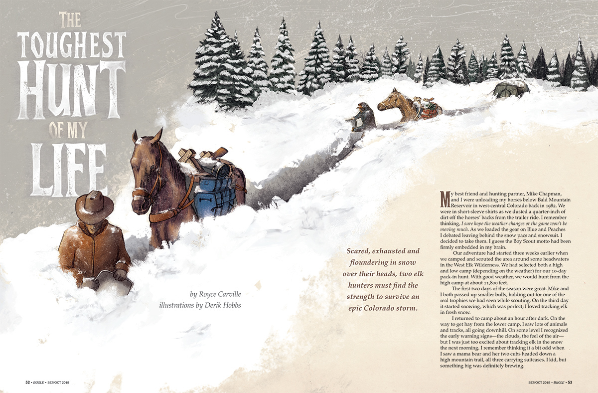 Hunting Colorado snowstorm horses saddle ipad pro derik hobbs Tennessee outdoors wildlife