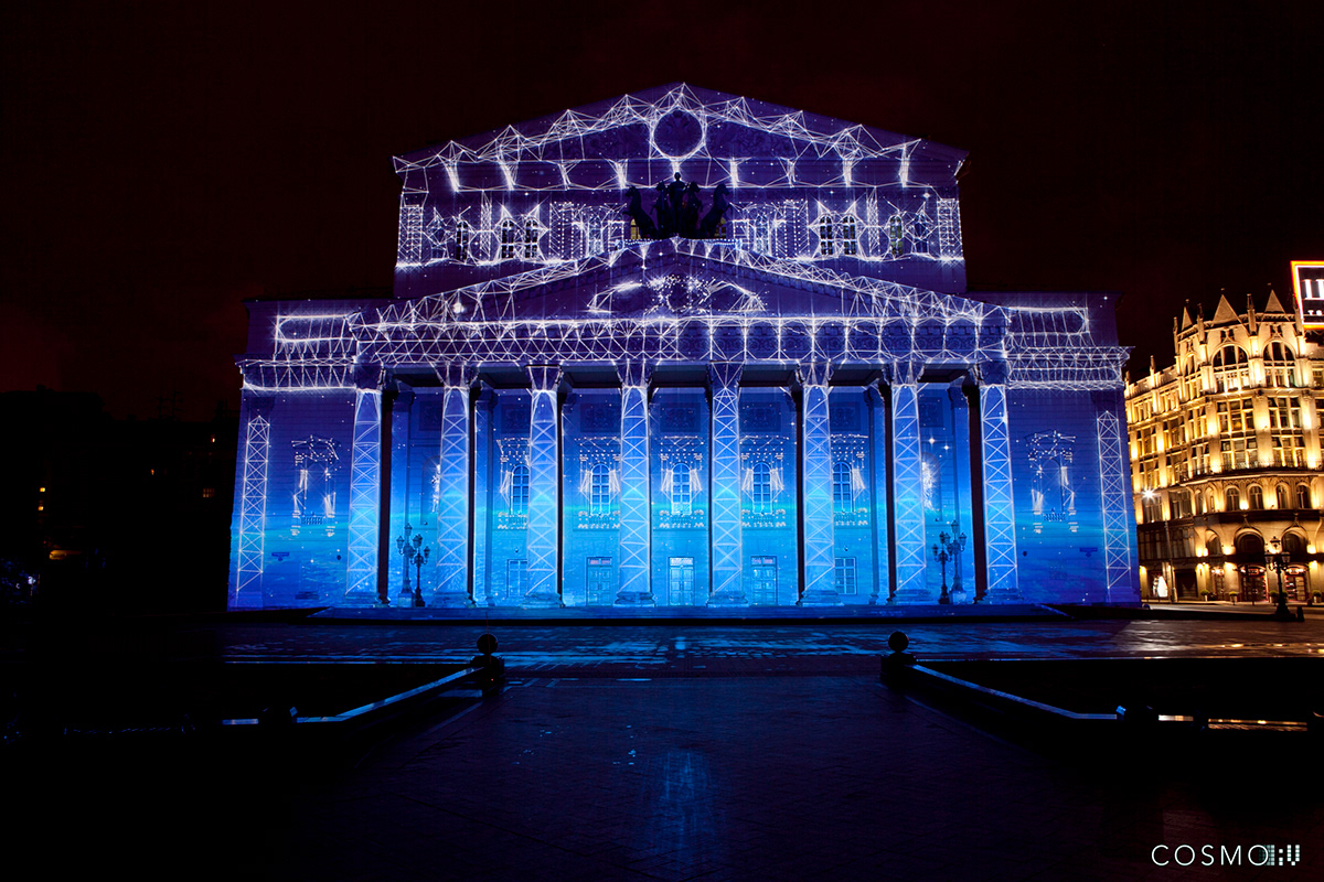 video mapping cosmoav cosmo av 3D Architectural Projection Monumental projection giant images