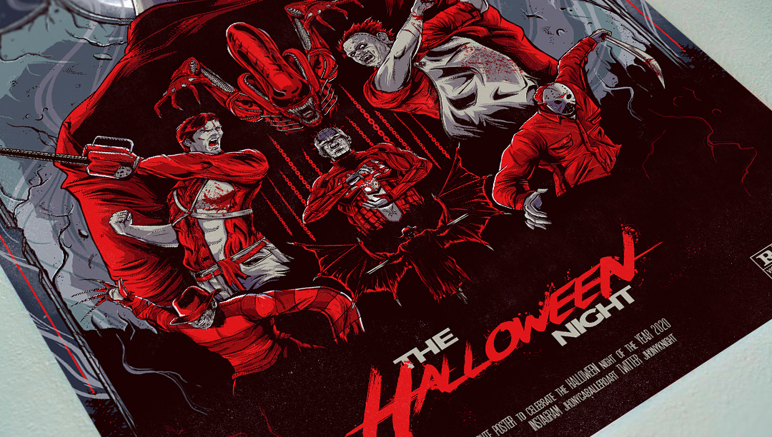 digitalpainting Halloween horror ILLUSTRATION  movie poster Retro Terror vintage zombie