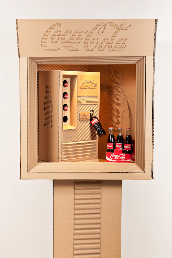coke Coca-Cola cardboard showcase shadow box bottle vending machine