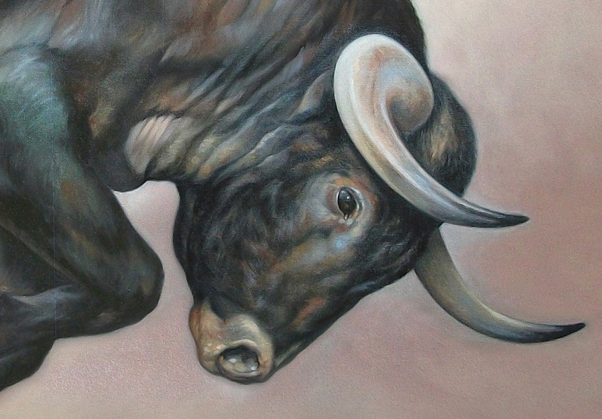 bull  painting  oil   figurative