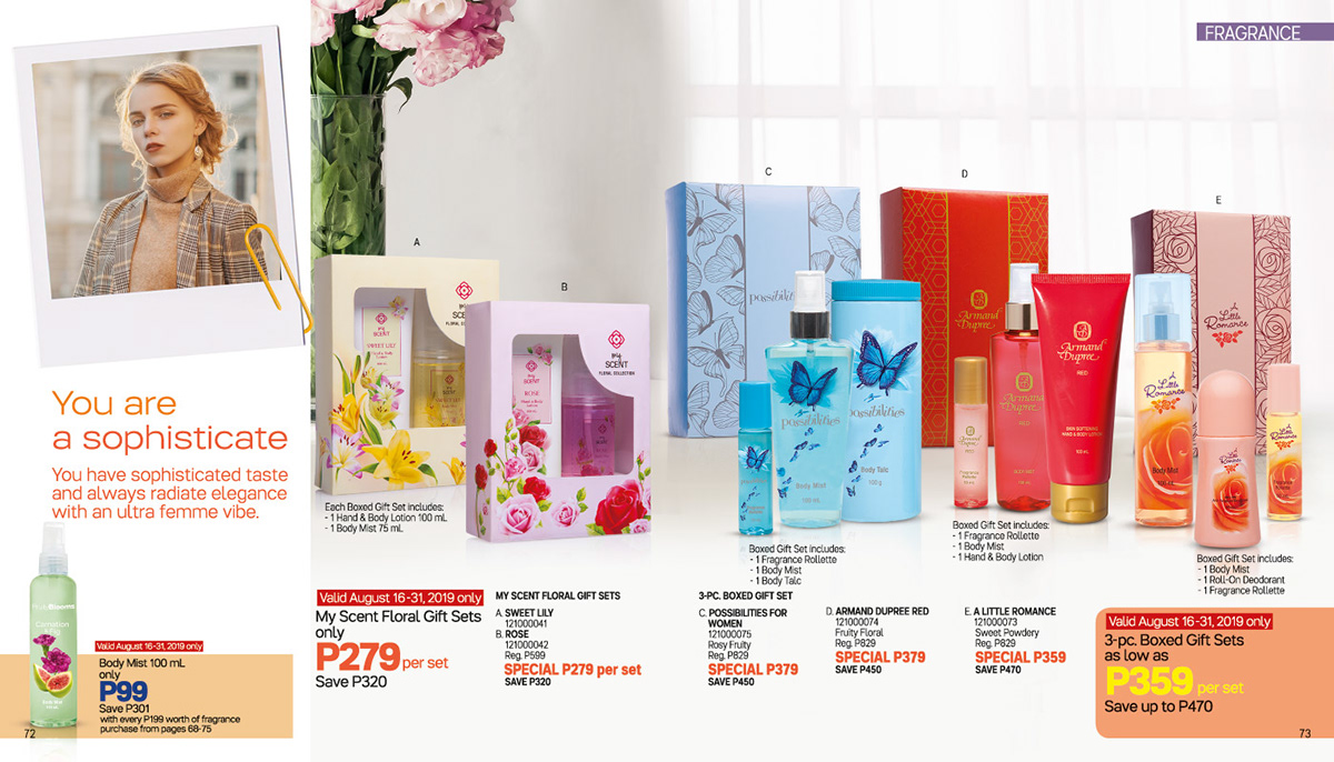 Layout Design Catalog Brochure  Fragrance Tupperware Brands PH photo enhancing graphic deisng Product Photography composition