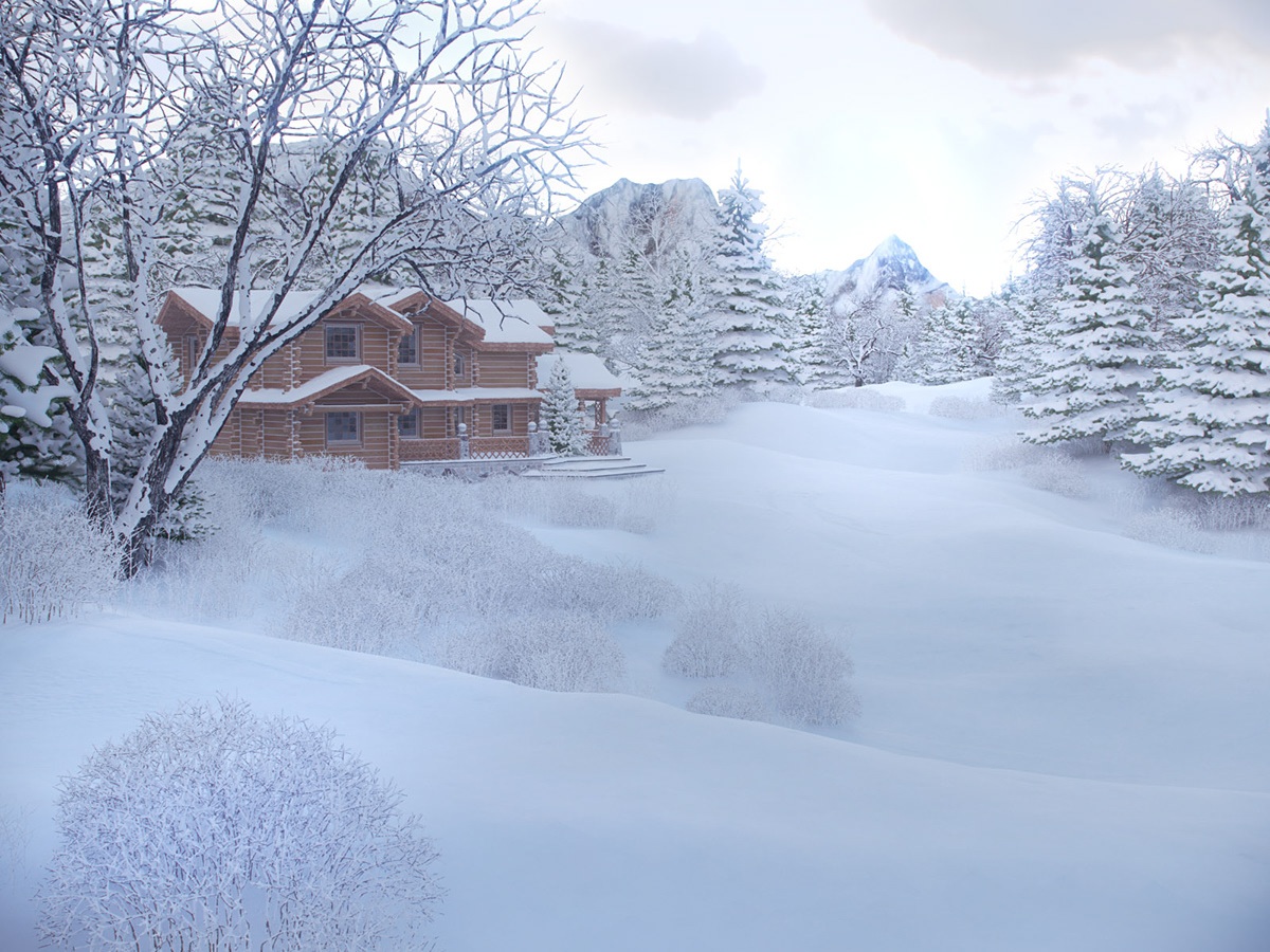 3D house Render Landscape CGI