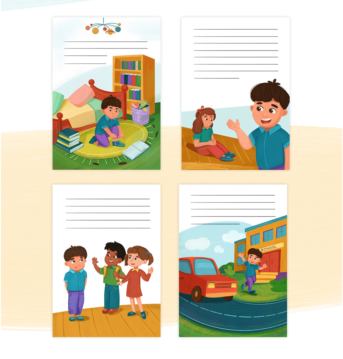 Character design  children's book children illustration lettering cute illustration Digital Art  school publishing   book design books