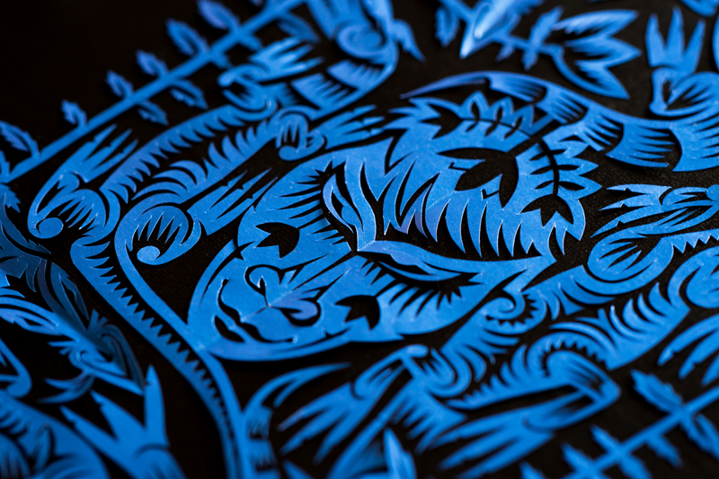 papercutting Vytynanka flower lizard animal paper art face fantasy