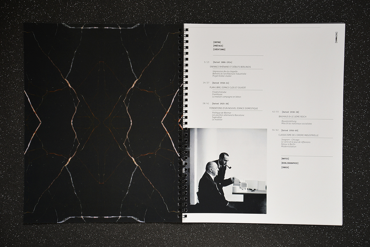 Miesvanderohe architectural edition catalog Exhibition  archi building b&w noiretblanc  Marble texture matter lines minimalistic