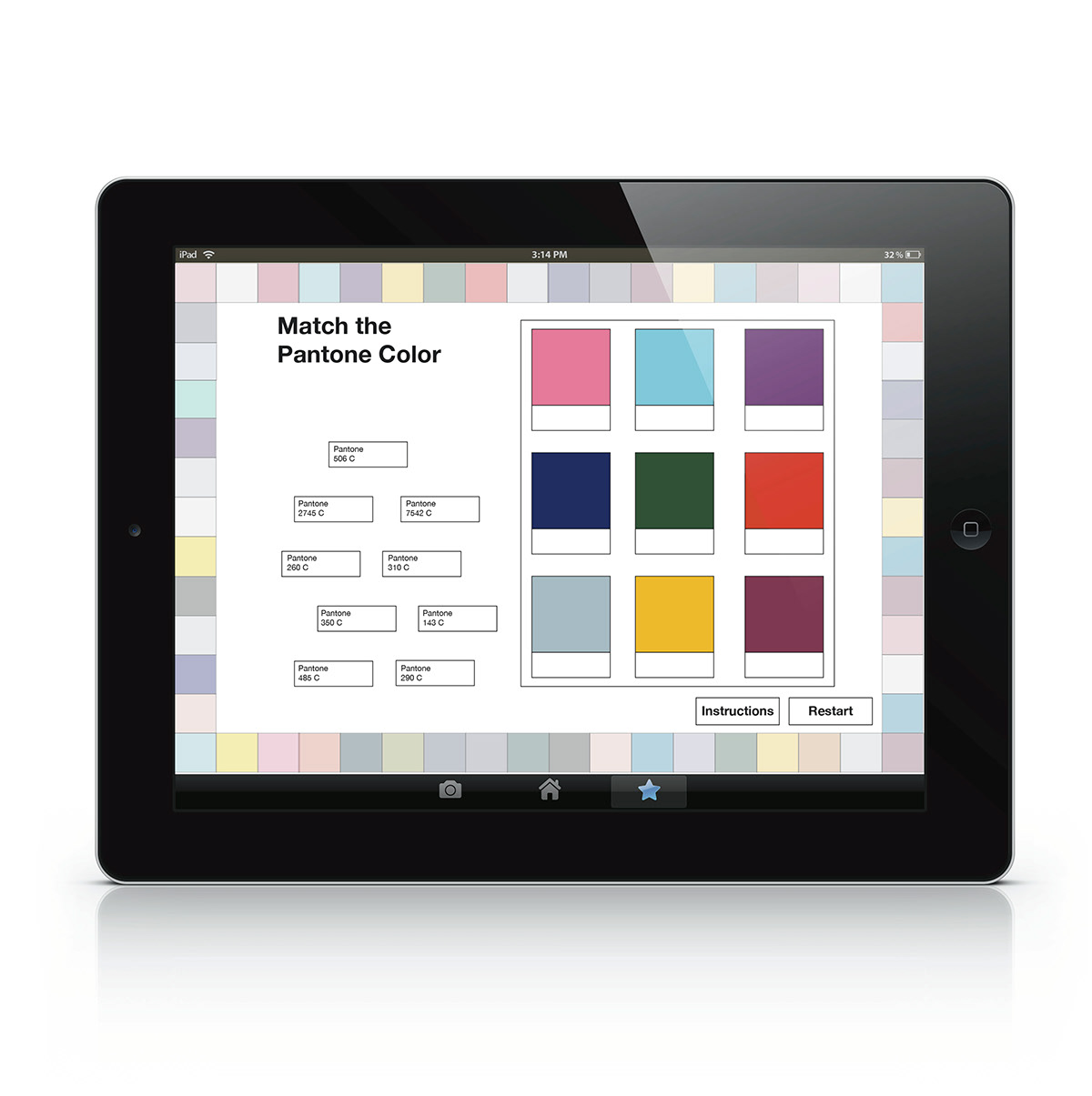 match game drag and drop pantone colors iPad Drag drop