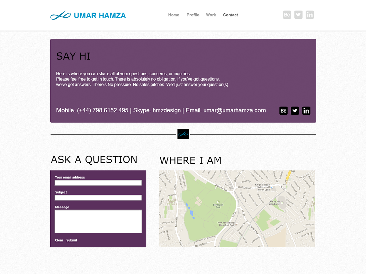 umar hamza website redesign
