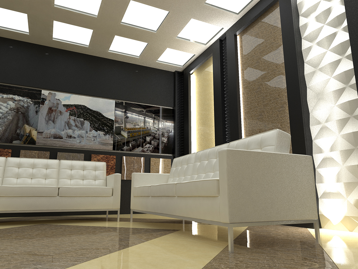 sesemar Marble Mermer showroom Render 3dsmax vray photoshop furniture Interior design product glass wood light