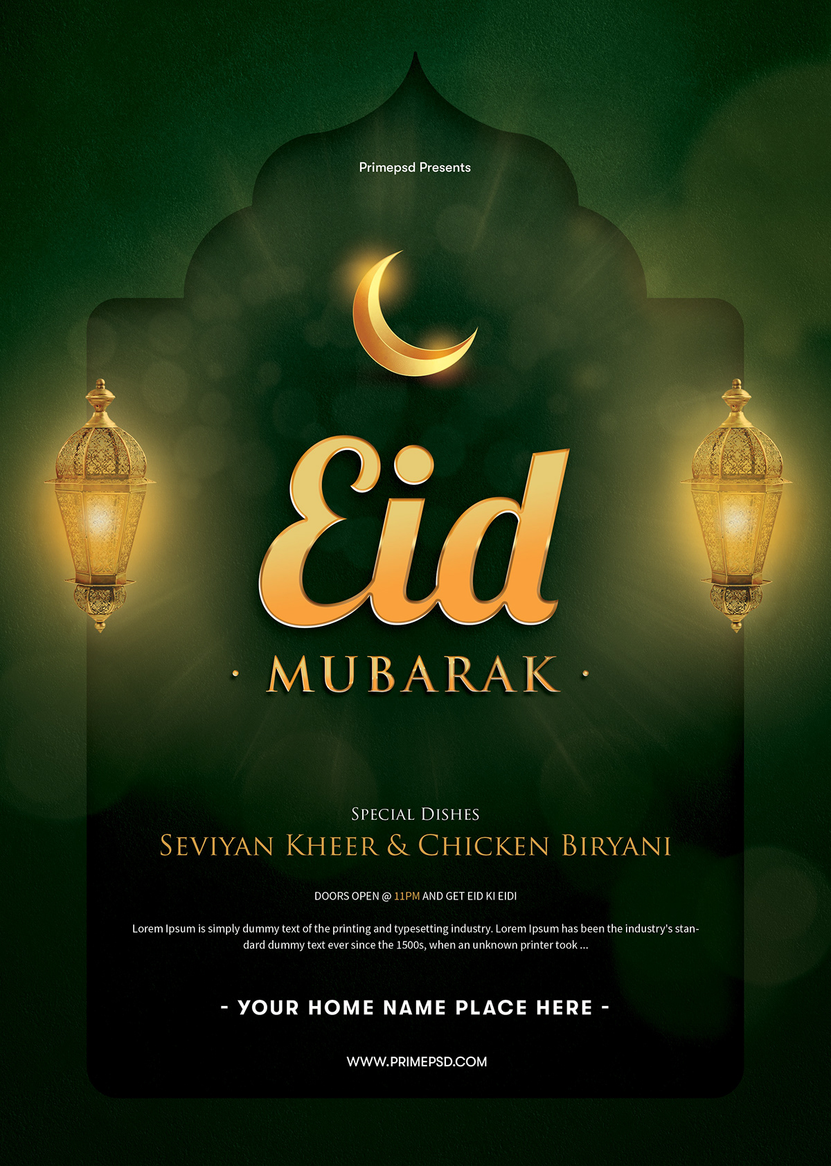 Eid eid flyer psd eid mubarak eid mubarak flyer Eid Mubarak Poster Flyer Design primepsd