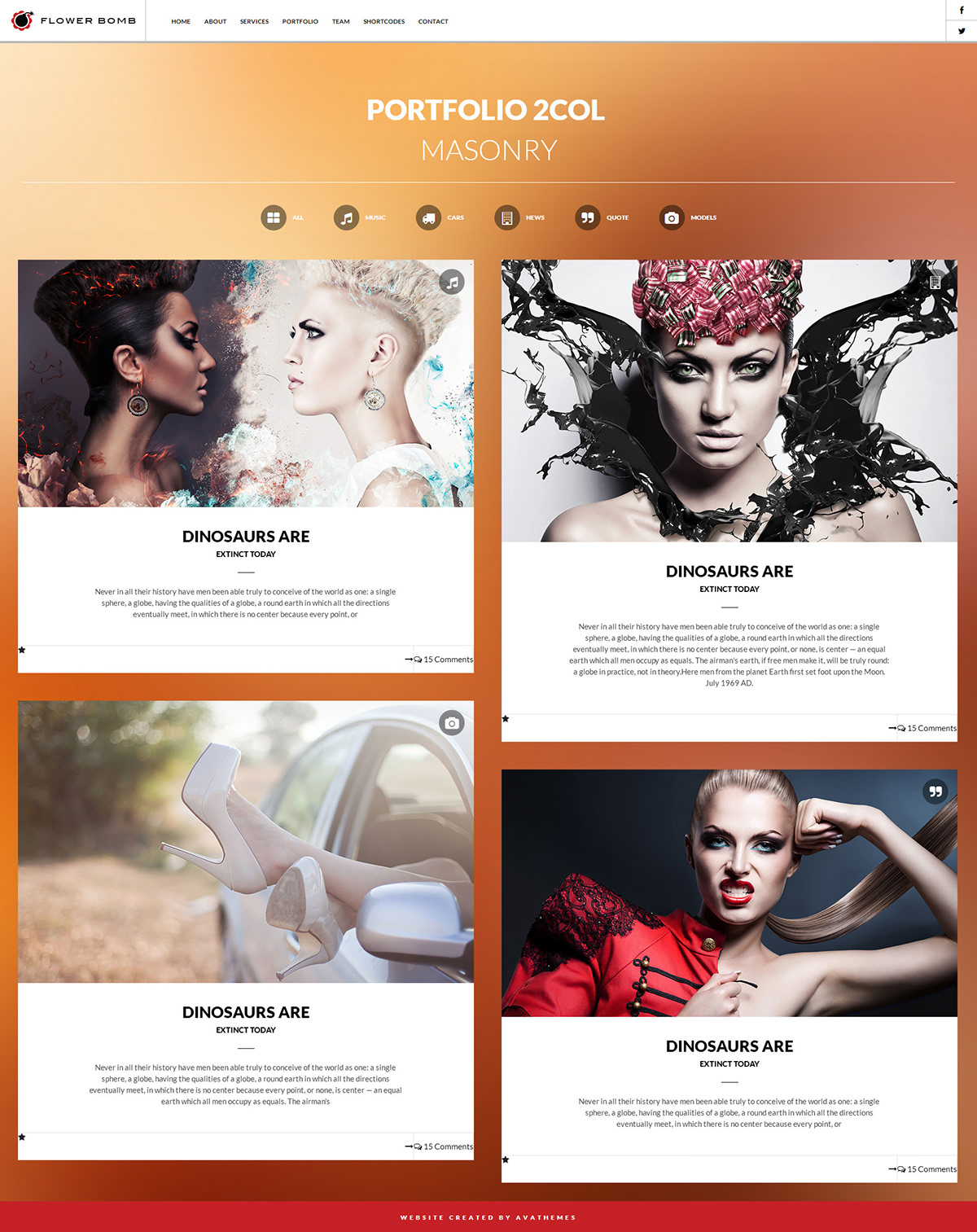 Website masonry   html5 creative modern clean Website Theme html theme HTML5 Theme Responsive isotope fashion photography