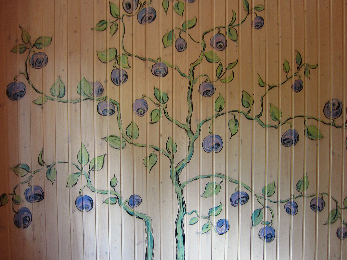 Mural Flowers country forest wall painting