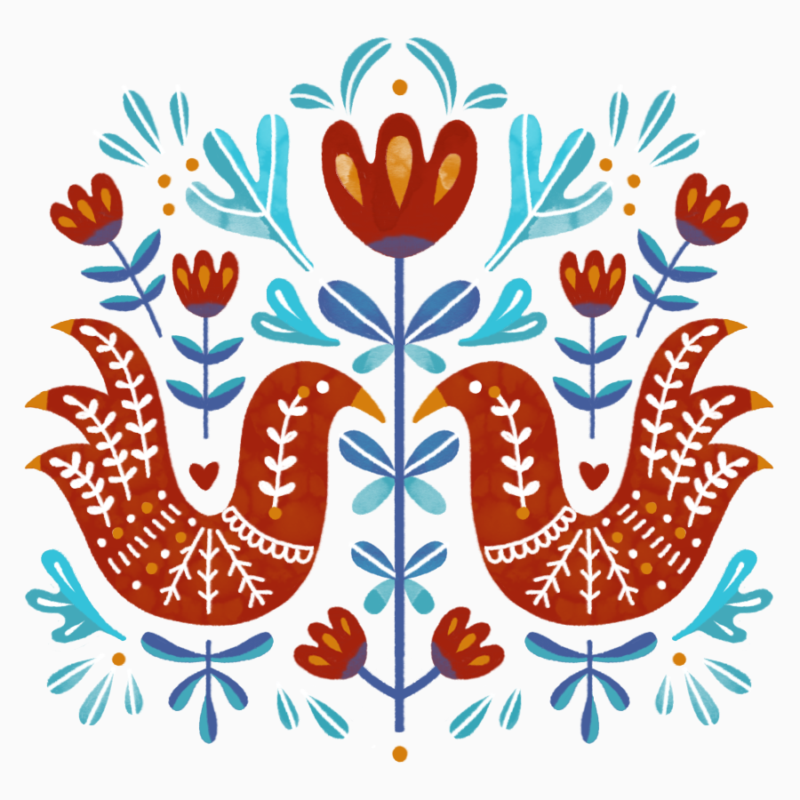 bird ethnic illustration ethnic pattern Ethno floral Flowers flowers illustration pattern