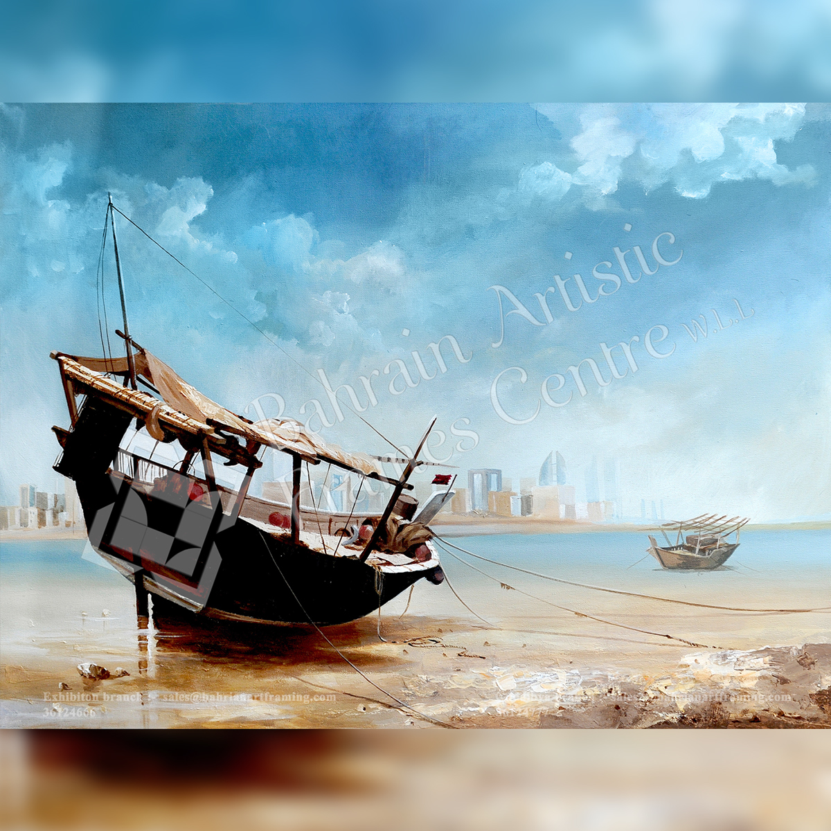 Bahrain art framing painting   boat artwork Oil Painting Drawing 